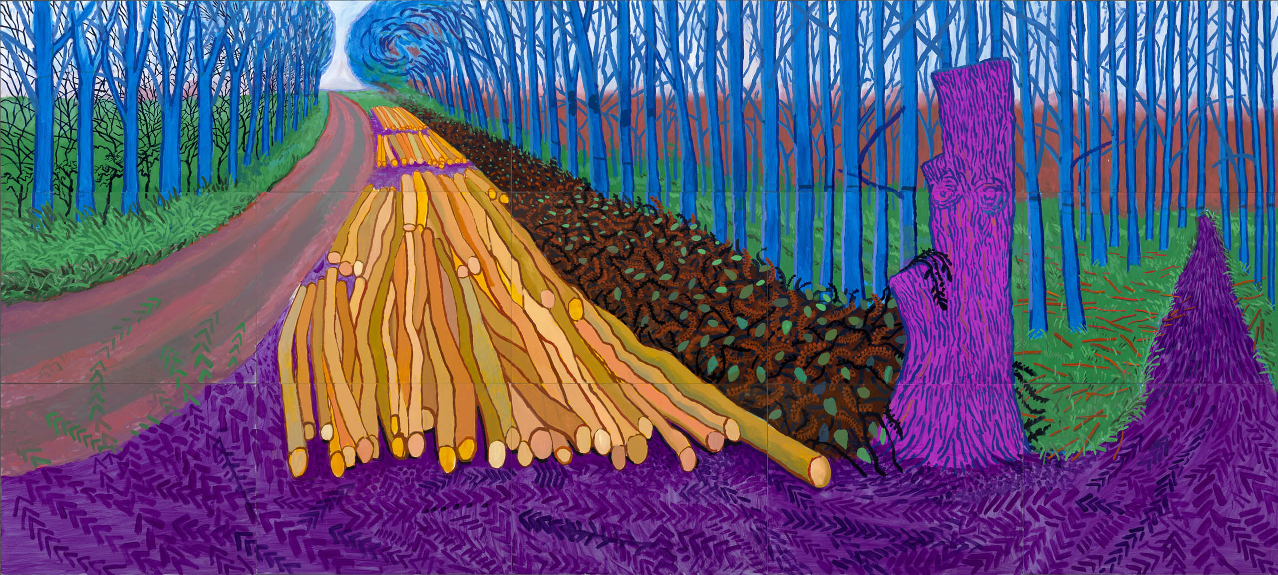 "WINTER TIMBER" 2009 OIL ON 15 CANVASES (36 X 48" EACH) 108 X 240" Â©Â DAVID HOCKNEY PHOTO CREDIT: JONATHAN WILKINSON
